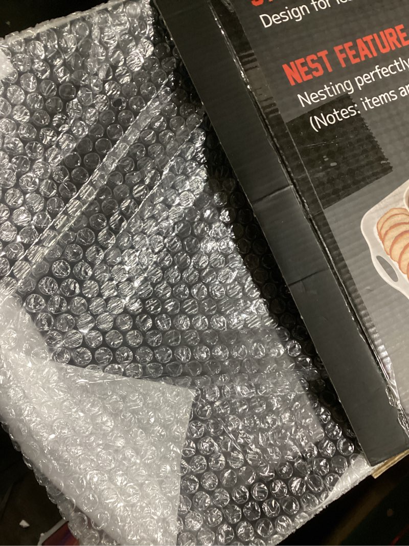 Condition photo showing Good Condition for 20" x 13" Large Serving Platters for Turkey, Cookie, Cupcakes, Gift Ready Melamine Serving Tray with Handles for Party Entertaining, Raised Dots & Matt Finish, Set of 2, White & Black