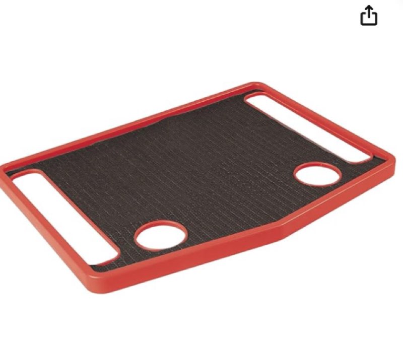 support plus walker tray - table with non-slip mat for mobility with cup holder (53 cm x 41 cm) - red