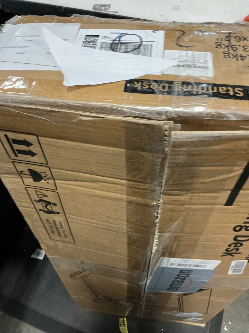 Condition photo showing Good Condition for Foldable Mobile Standing Desk, 27 Inch Small Rolling Laptop Cart Height Adjustment, 90° Tiltable Sofaside Table, No Assembly Needed Portable Computer Workstation, Black