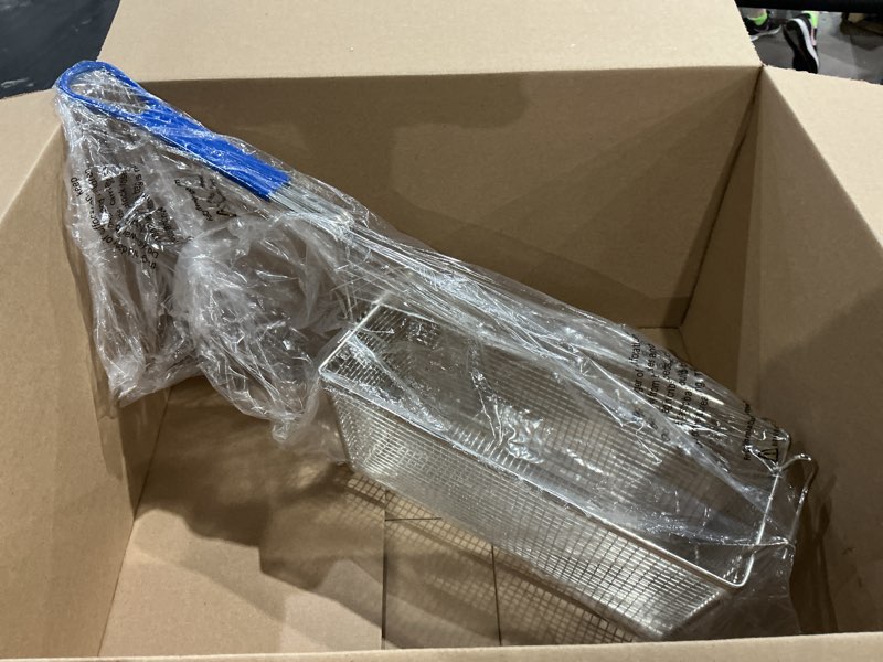 Condition photo showing Good Condition for replacement basket for commercial fryer compatible with pitco electric and gas fryers, 340mm l x 165mm w x 150mm h