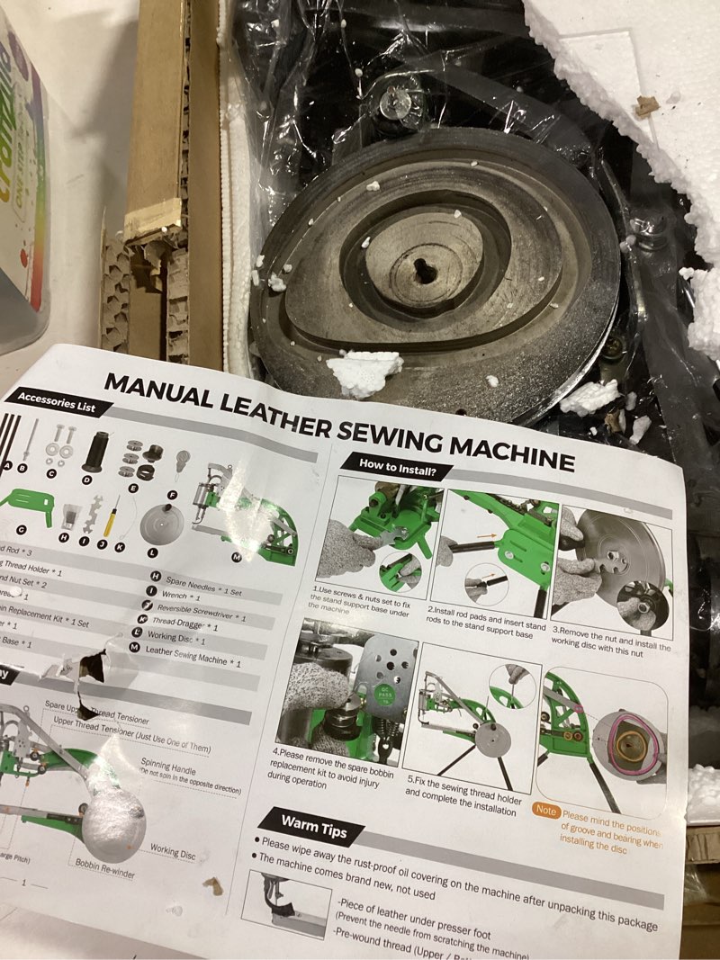 Condition photo showing As Is for shoe repair machine hand cobbler sewing machine dual cotton nylon line sewing machine manual leather machine for shoes cloth bags