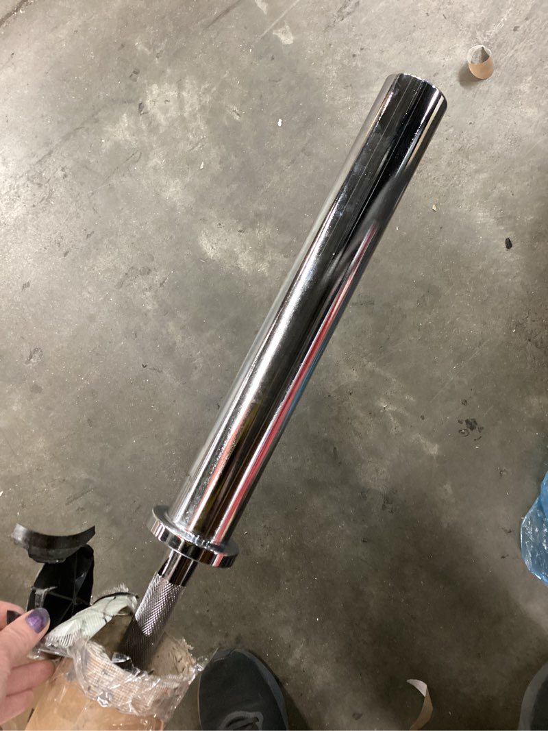 Condition photo showing Good Condition for Olympic Barbell Curl Bar EZ Bar Strength Training Bar Threaded Chrome Barbell Bar for Weightlifting, Hip Thrusts, Squats and Lunges Sliver/6'/25lbs