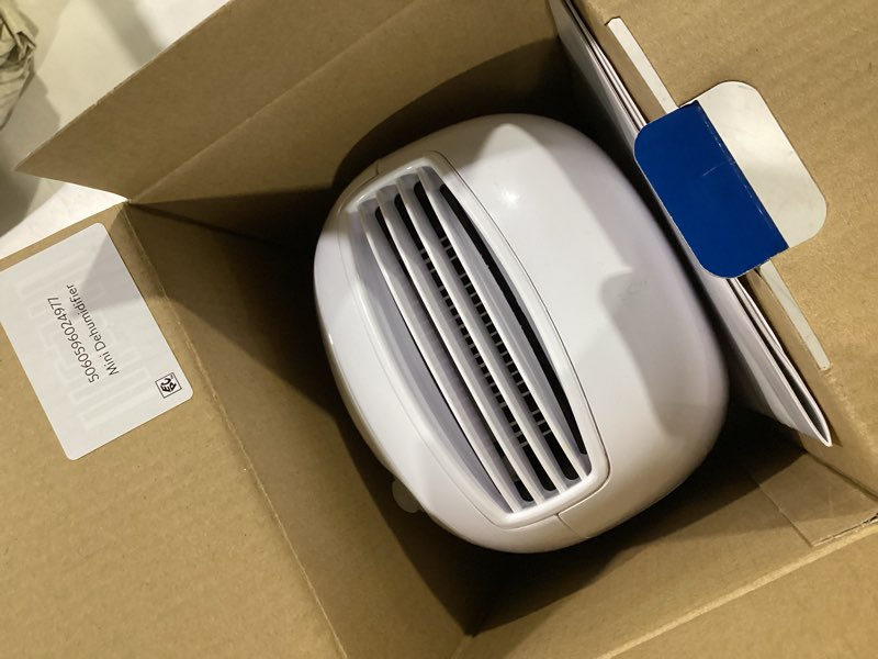 Condition photo showing Good Condition for pro breeze mini portable dehumidifier, 17oz ultra quiet compact peltier dehumidifier, 215 sqft 1pack