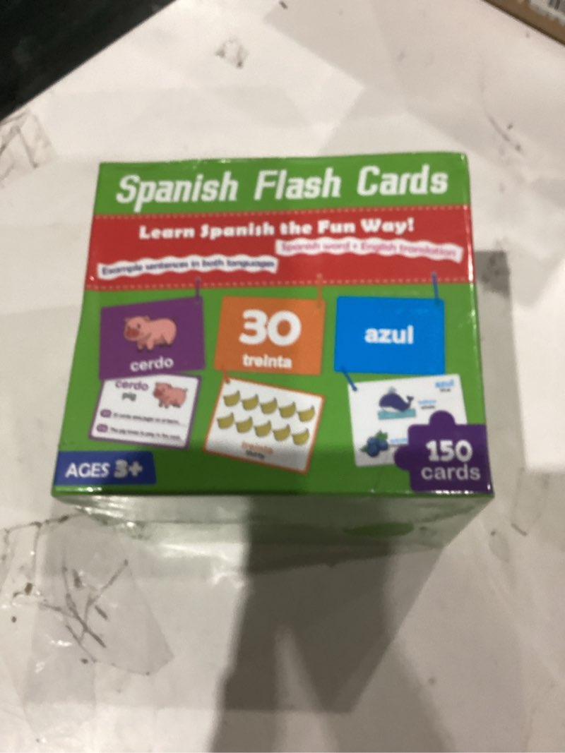 Condition photo showing As Is for Spanish Flash Cards Toddler Bilingual Baby Cognitive Flashcards, Alphabet, Animals, Numbers, Shapes Colors, First Words, Body Parts,Emotions,Educational Toys Kindergarten Learning Activities