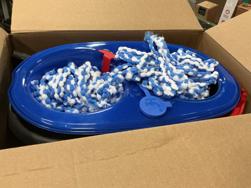 Condition photo showing As Is for O-Cedar EasyWring RinseClean Microfiber Spin Mop & Bucket Floor Cleaning System with 3 Extra Refills, Plastic, Grey Rinseclean Spin Mop & Bucket + 3 Extra Refills Cleaning System