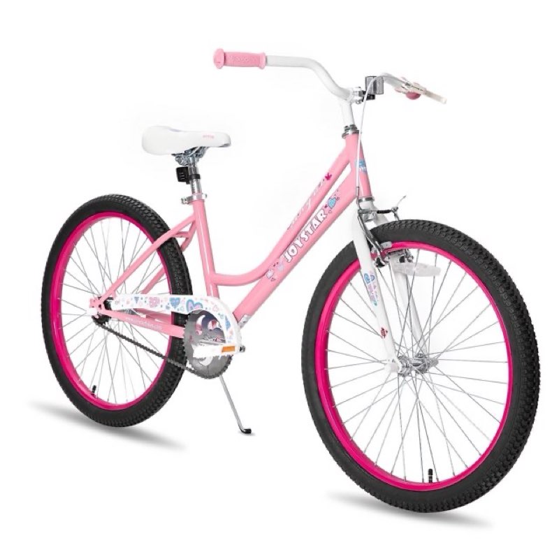 joystar 24 inch girls bike for 8-12 years old, kids bike with handbrake, pink