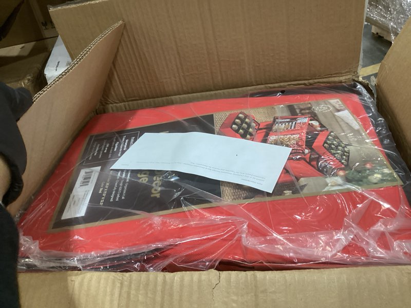 Condition photo showing Good Condition for ZOBER All in One Christmas Ornament Storage Box & Decoration Container - Easy Access Removable Trays, Keeps 73 Ornaments - Adjustable Extent Area for Figurines and Pockets for Decoration - Red