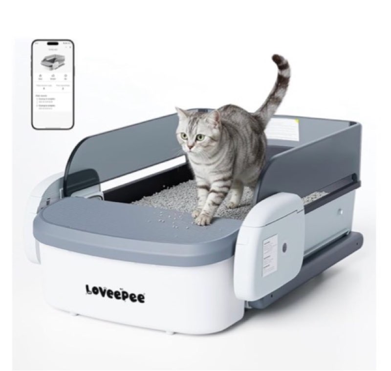 loveepee self-cleaning open-style smart cat litter box bp01