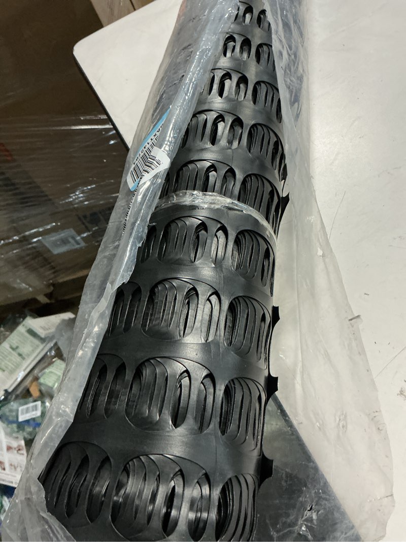 Condition photo showing Good Condition for potatolife plastic mesh fence safety fence, 4'x100' roll with 100 zip ties, resuable temporary netting for garden fencing, construction, snow fencing, animal barrier, poultry, deer, patio, black 10.71 lb/roll black