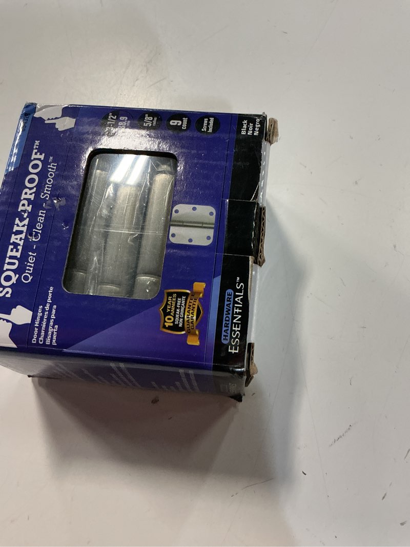 Condition photo showing New/Like New for hillman squeak-proof 3-1/2-in h x 5/8-in radius satin nickel mortise interior door hinge (9-pack)
