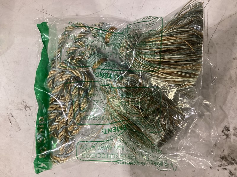 Condition photo showing New/Like New for fenghuangwu 2 pack curtain tie backs rope tassels for curtains drape tiebacks handmade outdoor home and outdoor decorative (mix blue, 2p)