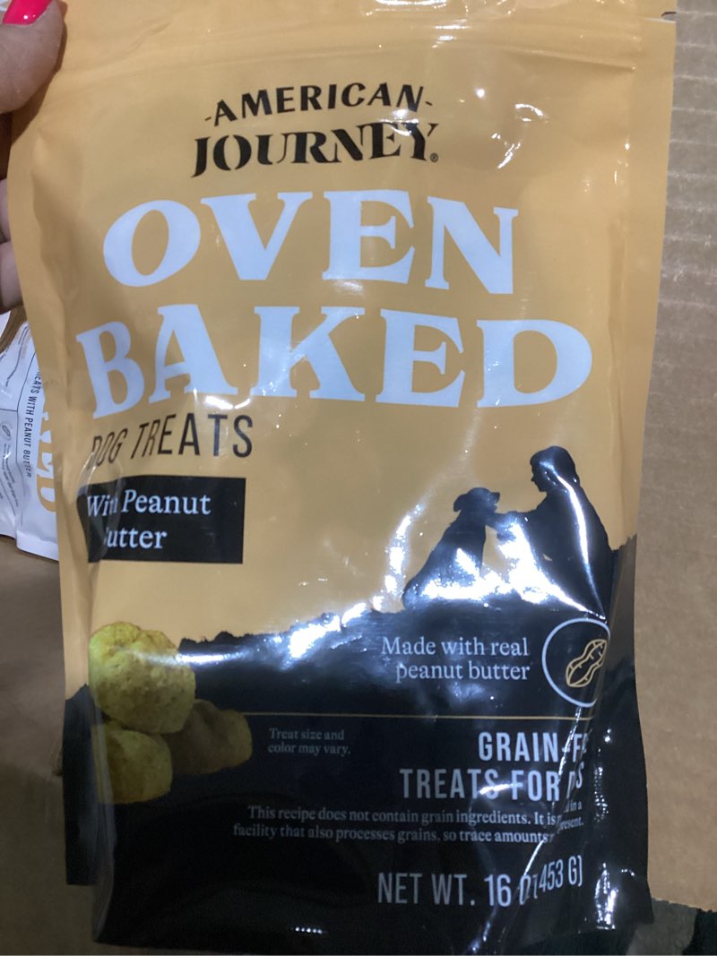 Condition photo showing New/Like New for American Journey Peanut Butter Recipe Grain-Free Oven Baked Crunchy Biscuit Dog Treats