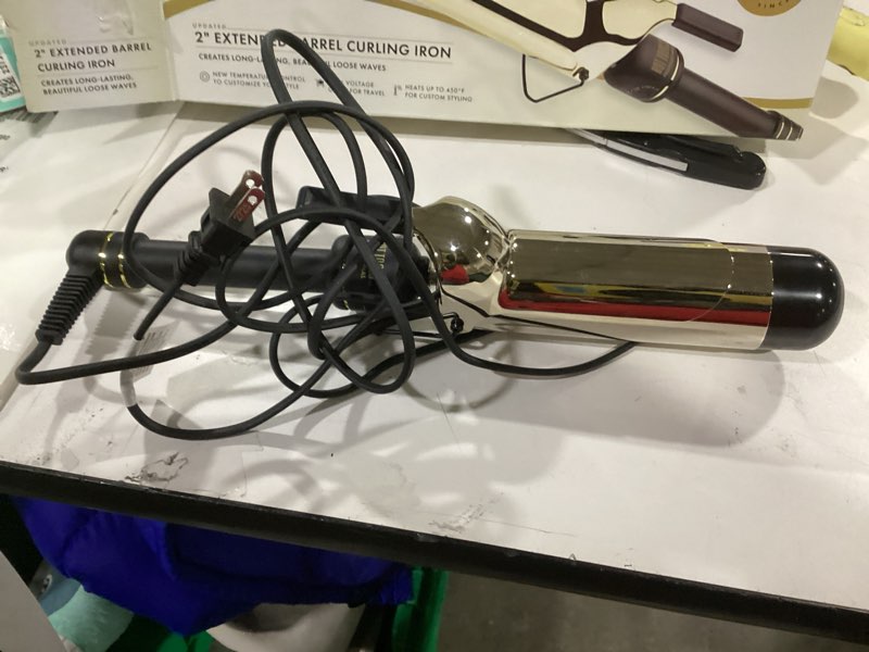 Condition photo showing New/Like New for HOT Tools 24K Gold Professional 2" Extended Barrel Curling Iron with Clamp for Loose Curls - 24K Gold Technology for Long-Lasting Results & Longer Barrel for Easy Styling 2 inches