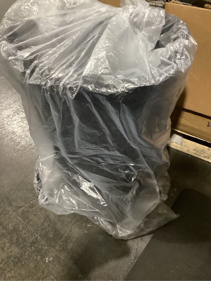 Condition photo showing Good Condition for Mind Reader 60L Slim Laundry Hamper, Clothes Basket, Lid, Wicker Design, Plastic, 17.65"L x 13.75"W x 24.15"H, Black