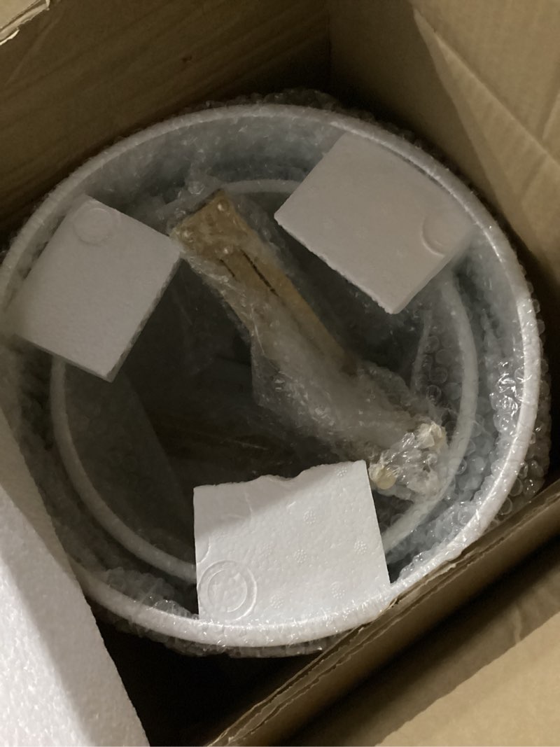 Condition photo showing Good Condition for ARNIS Plants Pots with Stand,Set of 2 Flower Pots, Unique Mid Century Decorative Metal Flower Pots with Drainage,10.5&12.25 Inch, Grey and White Grey & White 10.5 &12.25