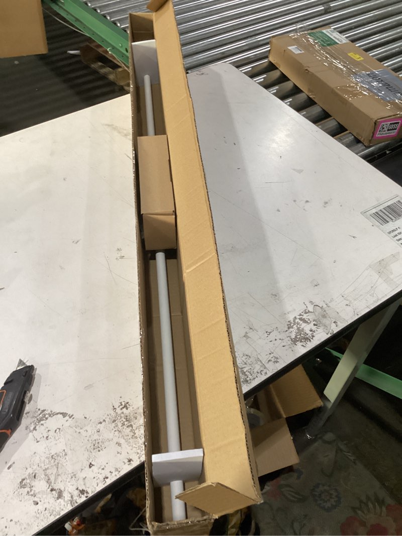 Condition photo showing New/Like New for hermosa 48-86 inch adjustable curtain rod set, 5/8 inch diameter in antique white antique white 48-86 inch