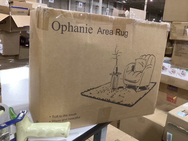 Condition photo showing Good Condition for ophanie upgrade 8x10 rugs for living room, grey&white, fluffy shaggy soft area rug, non-slip indoor floor carpet for bedroom, kids baby boys teen dorm home decor aesthetic, nursery tie-dyed grey & white 8x10 feet