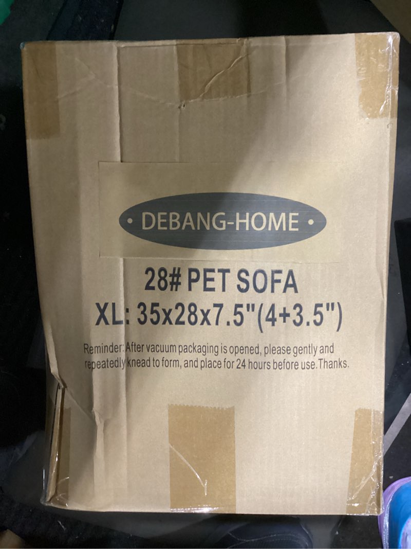 Condition photo showing As Is for Orthopedic Dog Bed for Large Dogs, Comfy 4-Sided Bolster Sofa With Egg Crate Foam, Washable With Removable Cover & Non-Slip Bottom, 35 x 28 Inch, Gray