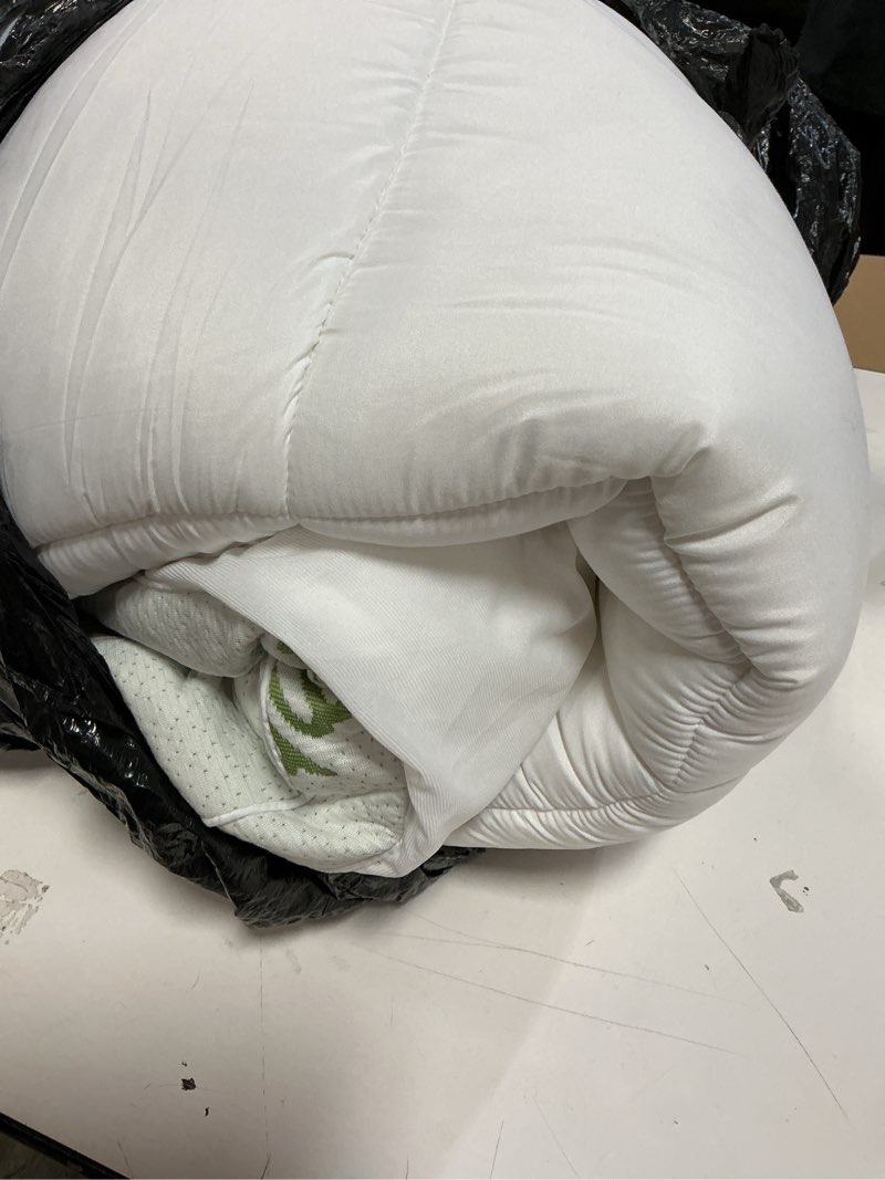 Condition photo showing As Is for Mattress Topper King Size, Cooling Thick Breathable Viscose Made from Bamboo Mattress pad, Soft Quilted Fitted Mattress Cover with Down Alternative Fill (8-21”Deep Pocket) White 	queen