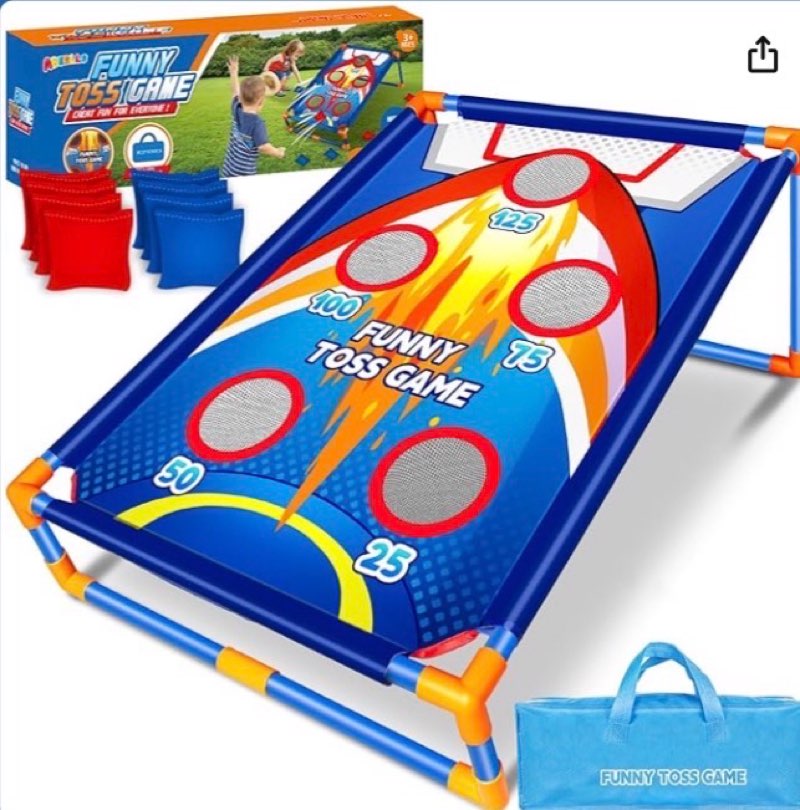 bean bag toss game for kids outdoor activities, cornhole games for 3 4 5 6 7 8 years old boys girls, fun outside toys for family party games, ideal birthday for ages 4-8 toddlers
