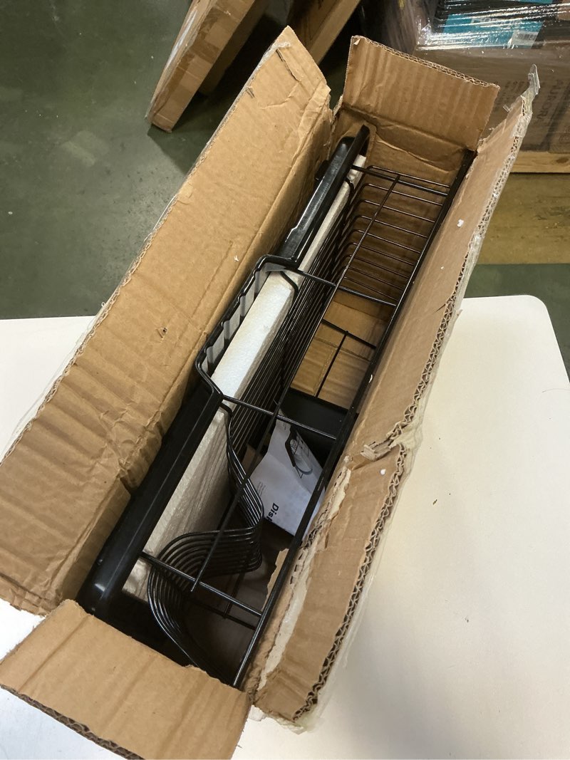 Condition photo showing New/Like New for Sweet Home Collection Metal, Plasic ,Dish Drainer Drain Board and Utensil Holder Simple Easy to Use, 12" x 19" x 5", Black 17" x 12" x 5" Black