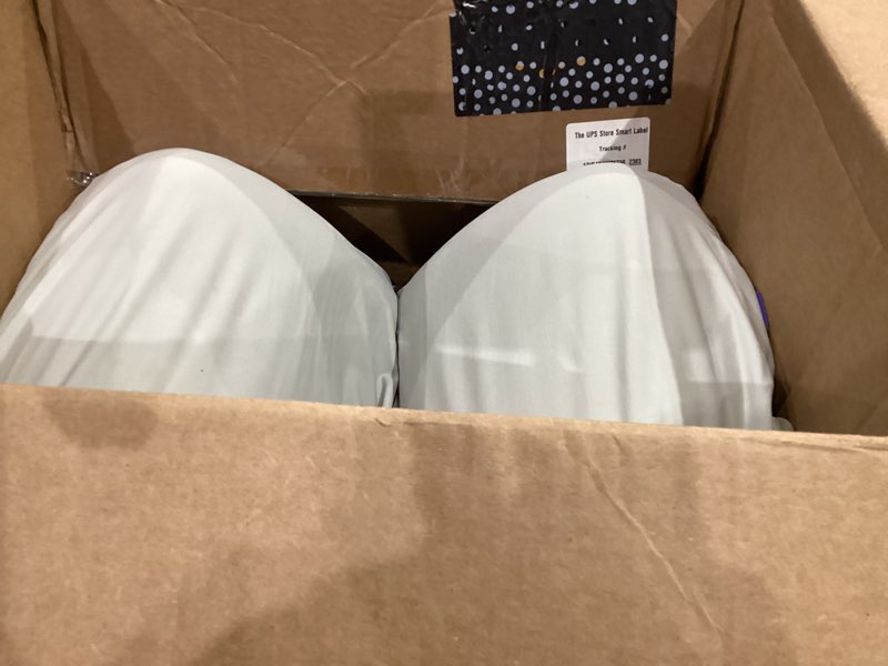 Condition photo showing As Is for c cushion lab deep sleep pillow, patented ergonomic contour design for side & back sleepers, orthopedic cervical shape gently cradles head & provides neck support & shoulder pain relief - calm grey