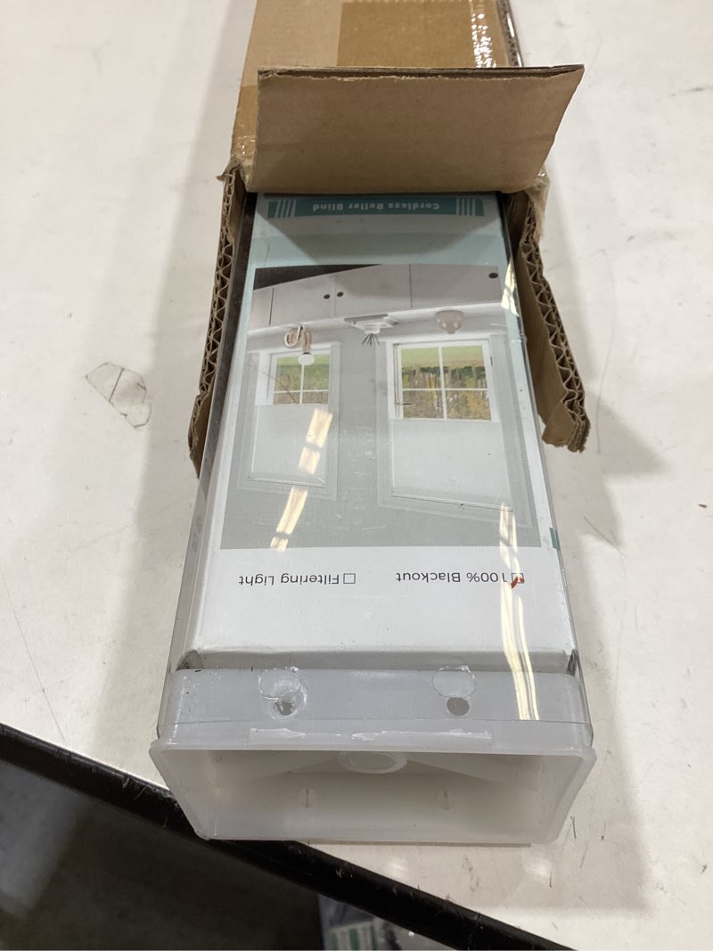 Condition photo showing Good Condition for cordless roller shades blackout blinds for windows room darkening rolled up shades with spring system, uv protection window shades door blinds for home and office (white, 34" w x 72" h) white 34" w x 72" h