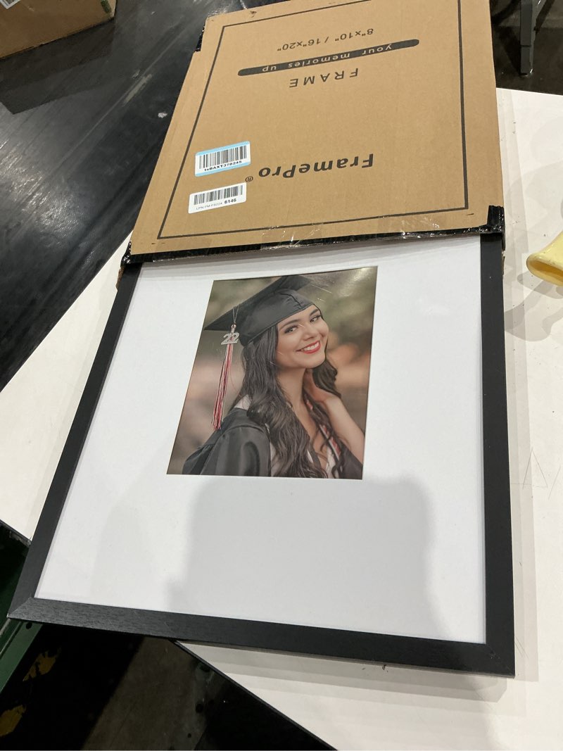 Condition photo showing Good Condition for graduatepro 16x20 signature picture frame board for 8x10 photo with signable mat for birthday party graduation wedding guest book black 16x20 or 8x10