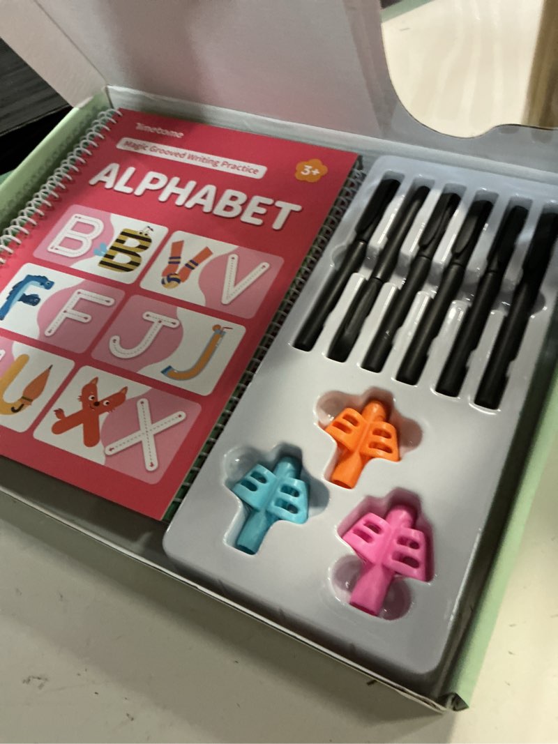 Condition photo showing Good Condition for magic grooved writing practice, tiny thinkers reusable indented handwriting practice for kids 3-5, your little explorer motor magic happy writer system children set age 6-8 for preschool kindergarten