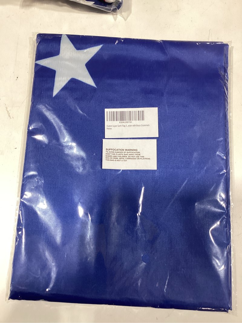 Condition photo showing Good Condition for Super Earth Flag 3x5Feet Outdoor Indoor Decoration Flag 3x5Feet Double Stitched Polyester with Brass Grommets