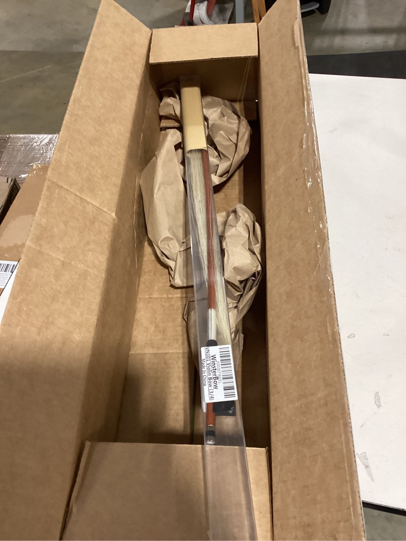 Condition photo showing New/Like New for brazilwood ebony violin viola cello bow full size ebony frog with natural horsehair (viola bow 1/2)
