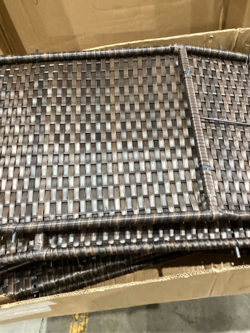 Brown wicker furniture pieces 