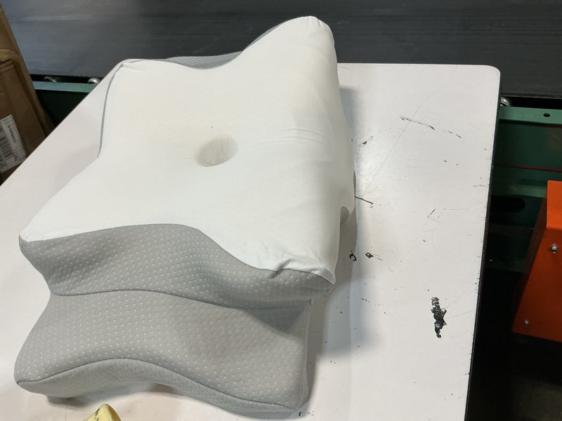 Condition photo showing As Is for (similar to stock photo) cervical neck pillow for pain relief, ergonomic side sleeper pillow cooling memory foam pillows for sleeping, contour pillow orthopedic bed pillow for back stomach sleepers white