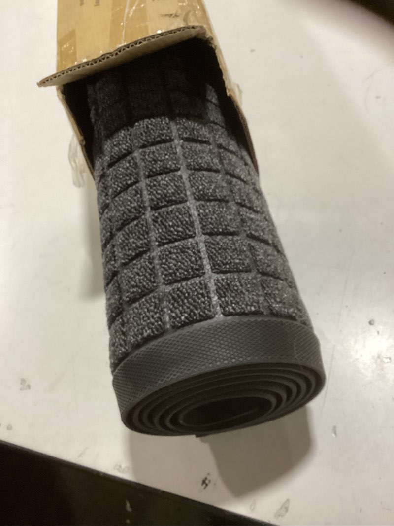 Condition photo showing As Is for Amyracel Front Door Mat Outside Entrance, 36"x 72" All Season Weather Outside Door Mat, Heavy Duty Rubber Backing Door Mats for Entryway, Low Pile Entry Indoor Doormat for Inside Floor 36" x 72" Grey Squares