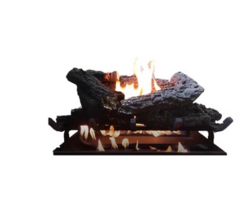  master forge 24-in 55000 -btu natural gas dual -burner vented gas fireplace logs