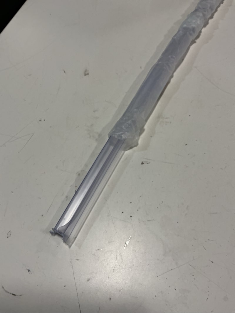 Condition photo showing Good Condition for Frameless Shower Door Bottom Seal Shower Sweep with Drip Rail for 1/2" Glass,36" Long, Vinyl, Clear For 1/2" Glass Bottom Seal