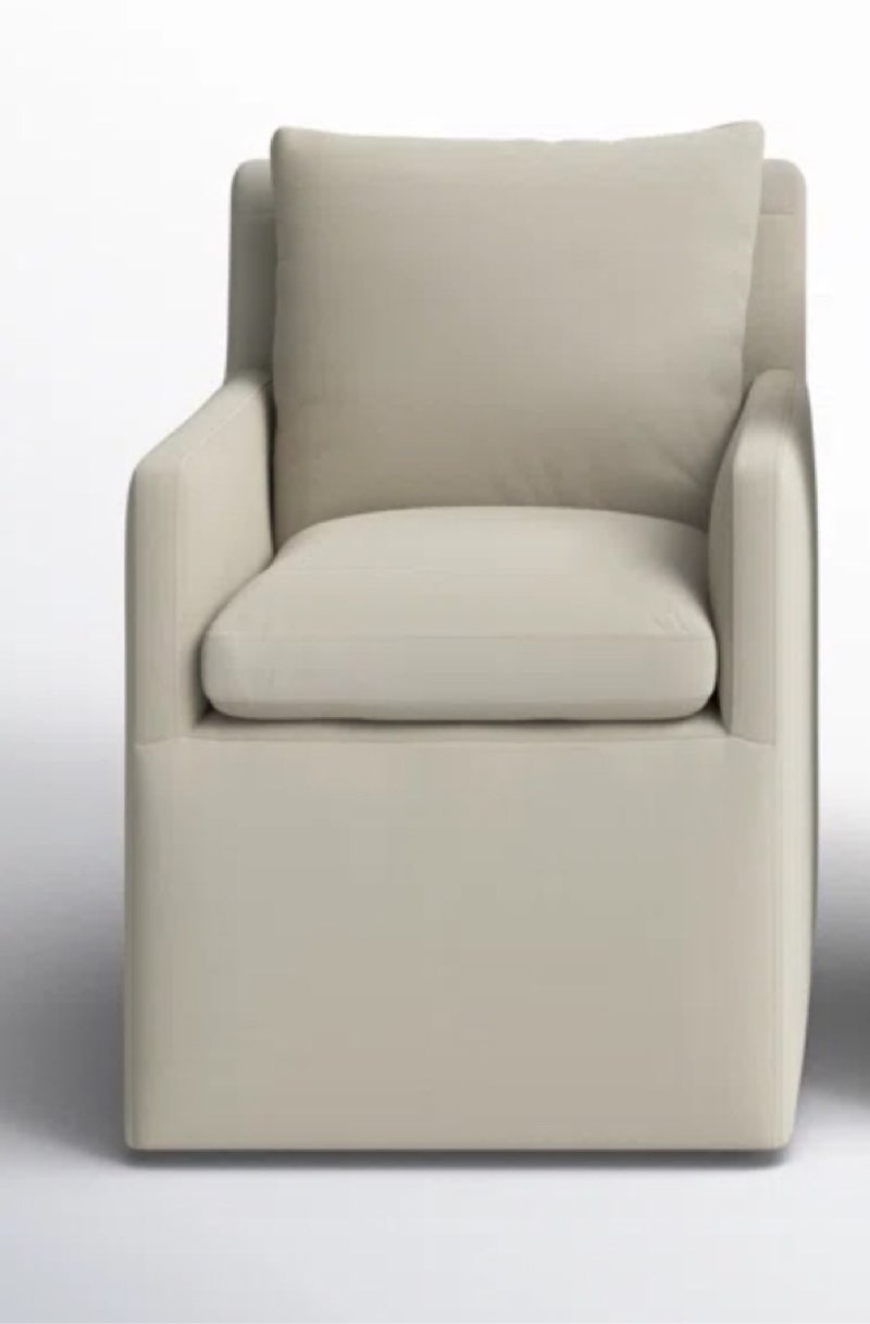 Alayaa Upholstered Arm Chair White/Beige