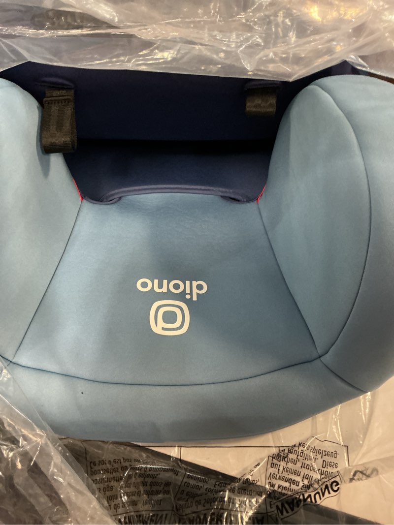 Condition photo showing New/Like New for diono cambria le, 2-in-1 belt positioning booster seat,backless and high-back booster seat for children from 40—120 lb,17" wide,6 headrest positions,lightweight with latch,blue blue cambria le