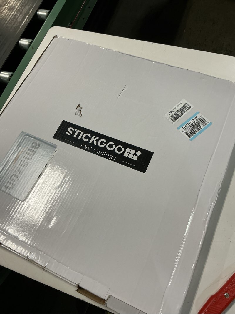 Condition photo showing New/Like New for STICKGOO Black Drop Ceiling Tile 2ft x 2ft, Ceiling Panel High-Grade PVC Coverings 24 x 24in - 12 Pack Cover 48 Sq. Ft 24"x24" Black