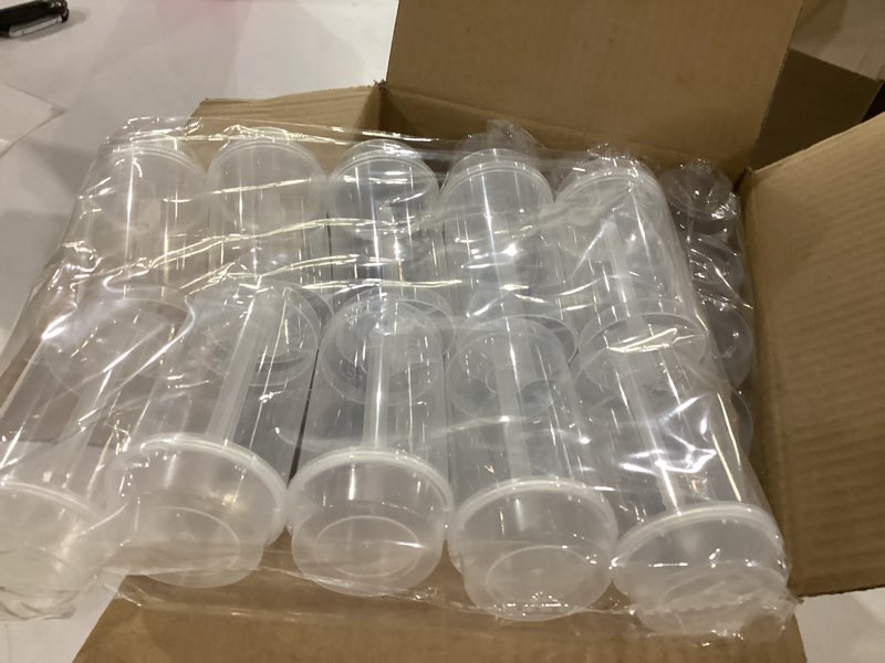 Condition photo showing New/Like New for YIN AISIKE 40 Pack Cake Push Pop Containers, Cake Pop Shooter, Clear Round Shape Push-Up Shooter, Plastic Containers with Lids, Base & Stick