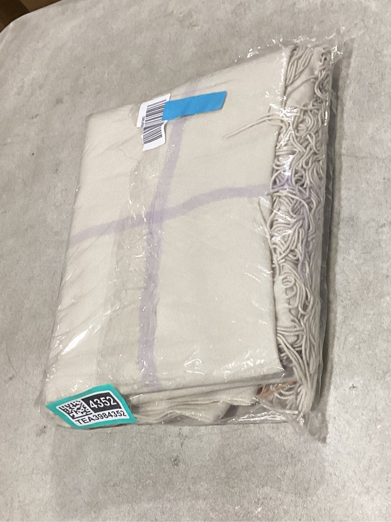 Condition photo showing Good Condition for mongolian cashmere throw, 60x80, ivory/grey plaid