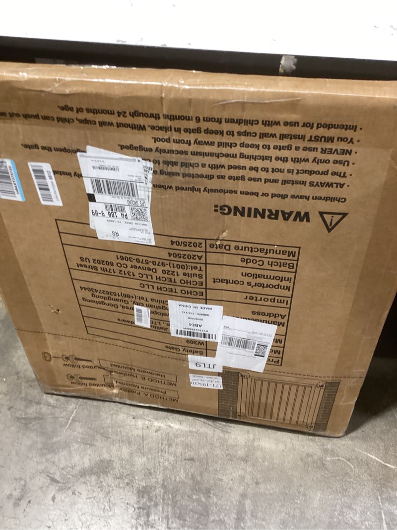 Condition photo showing New/Like New for waowao triple lock 68.11-75.98" baby gate extra wide pressure mounted walk through swing auto close safety black metal dog pet puppy for stairs,doorways,kitchen black 68.11-75.98"/173-193cm
