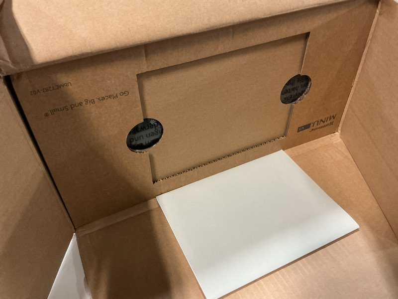 Condition photo showing New/Like New for uppababy minu v3 travel stroller | lightweight + compact design | one-hand fold + unfold | from birth + overhead compatible | jake (charcoal/carbon frame/black leather)