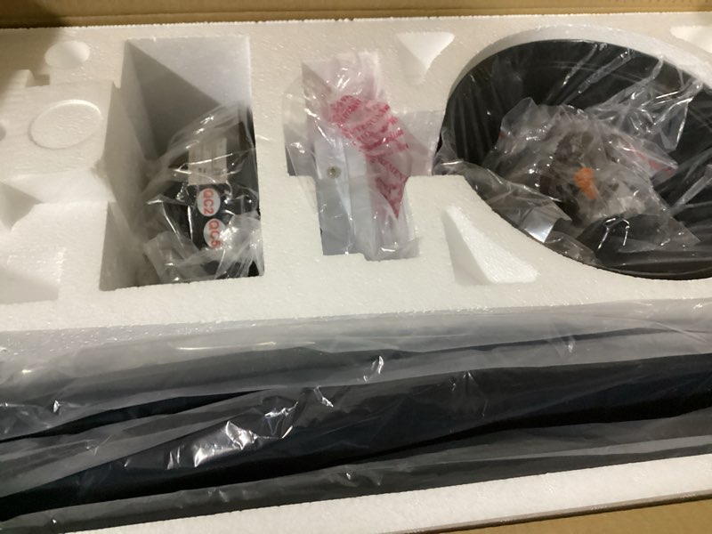 Condition photo showing As Is for altitude savannah 52-in matte black with black blades led flush mount smart ceiling fan with light and remote control included 3 -blade