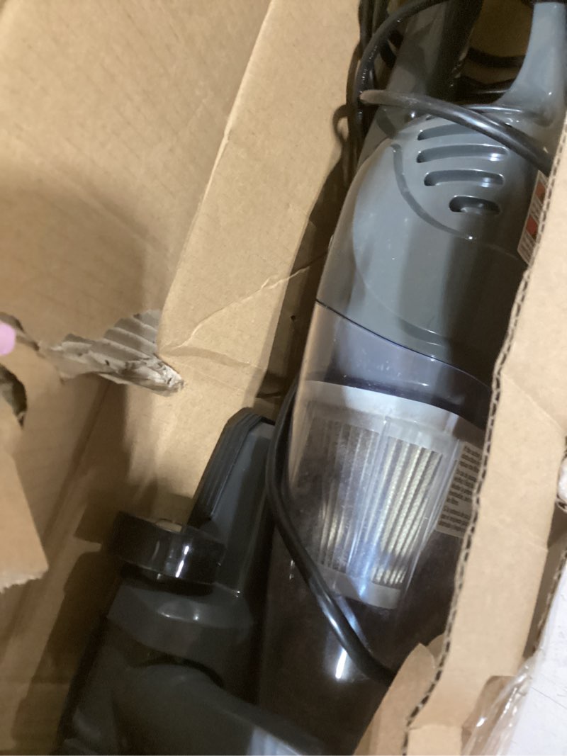 Condition photo showing As Is for Amazon Basics 2-in-1 Corded Stick Vacuum Cleaner, Convertible to Handheld, Lightweight (3.9 LBS), with Washable HEPA Filter, Crevice Tools, 0.5L Dust Cup, 19.7-Ft Cord, 300W, Black Vacuum Cleaner Only