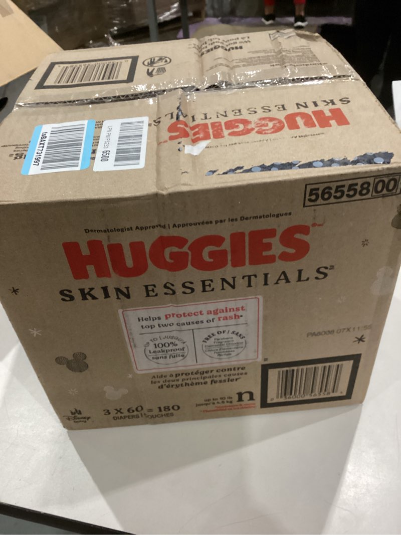 Condition photo showing New/Like New for huggies skin essentials disposable diapers - nb - 180ct