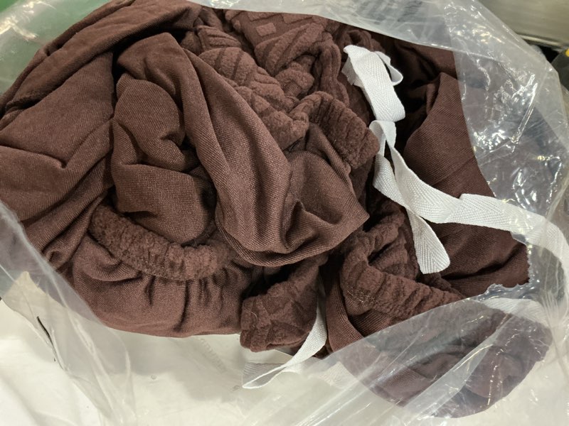 Condition photo showing Good Condition for ruaozz couch cushion covers for sectional sofa stretch seat cushion covers washable sofa slipcovers for l shaped soft furniture protector pet friendly (3 pc seat + 1 pc chaise cover, dark coffee) dark coffee 3 pc seat + 1 pc chaise cover