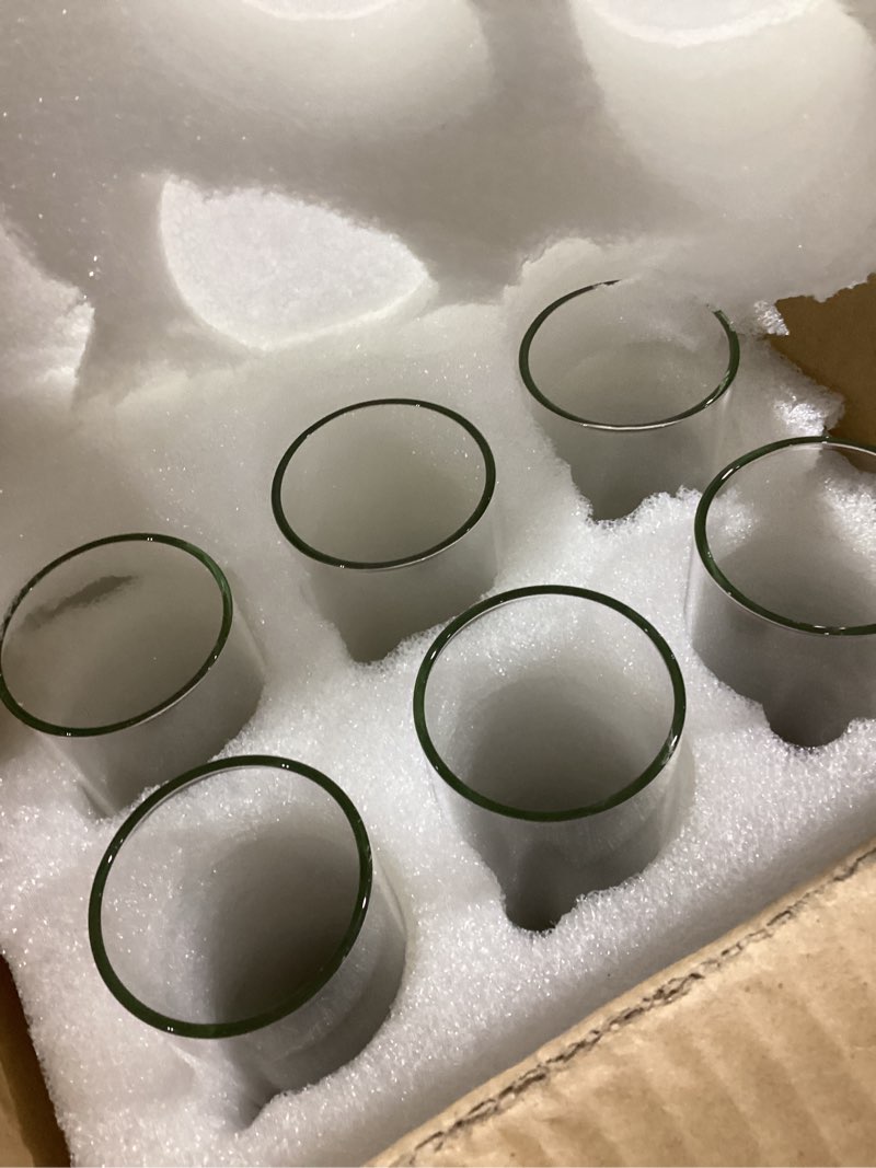 Condition photo showing Good Condition for showgeous 18 pcs hurricane candle holder, d:2" h:16" open ended glass candle cylinder sleeve, clear glass cylinder candle holder, open flame candle chimney tube cover, bottomless cylindrical glass 2" x 16"h 18