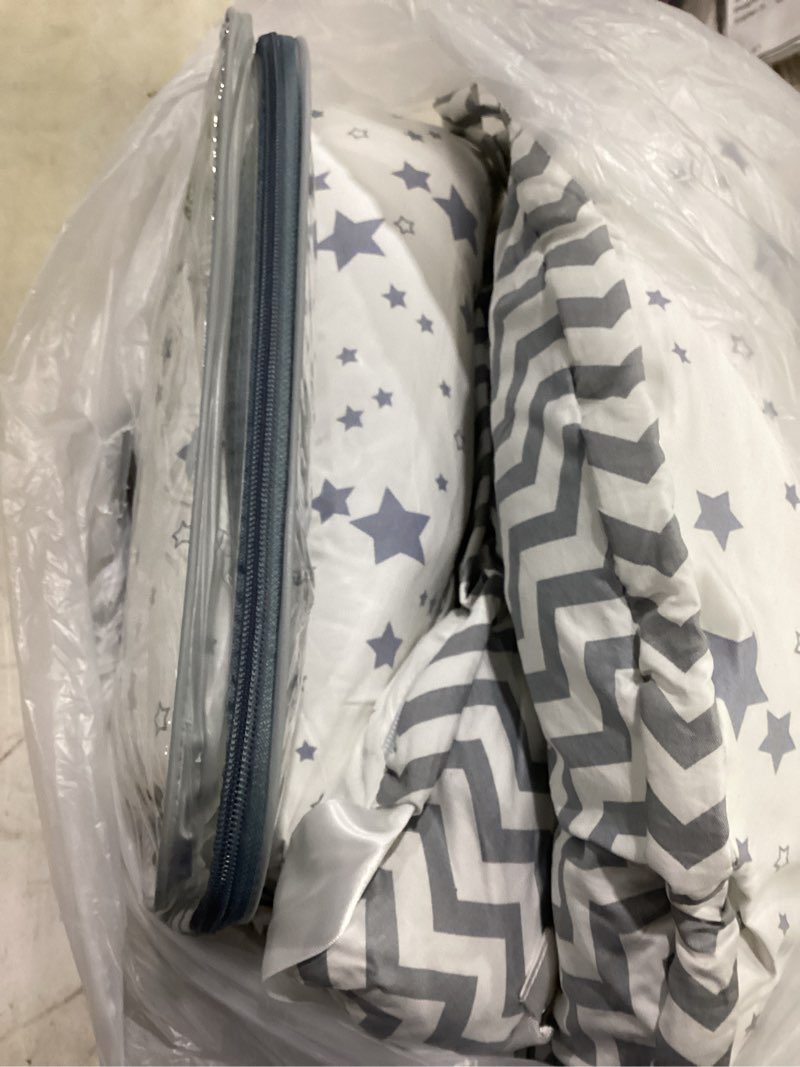 Condition photo showing Good Condition for aila+aiden baby lounger | organic cotton infant lounger | reversible, adjustable & portable floor lounger |supervised use | soft, breathable, washable cover - star collection (gray) grey
