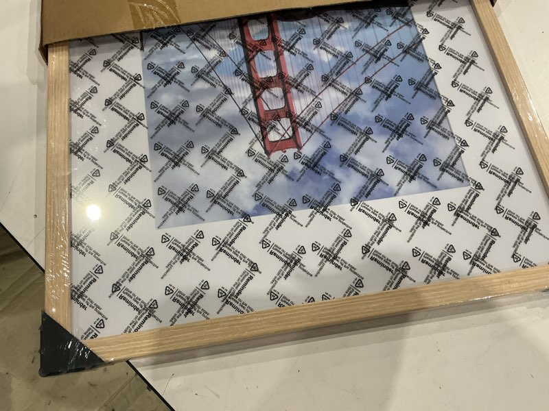 Condition photo showing Good Condition for luckylife 16x20 picture frame, natural solid wooden poster frames for wall, display 11x14 with mat or 16x20 without mat, 1 pack natural 16x20